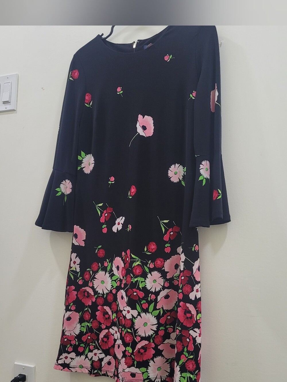 Tommy Hilfiger Black Dress with Pink Floral Print
